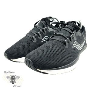 Saucony Womens Versafoam Flare Running Shoes Size 9 Sneakers Black White Mesh
